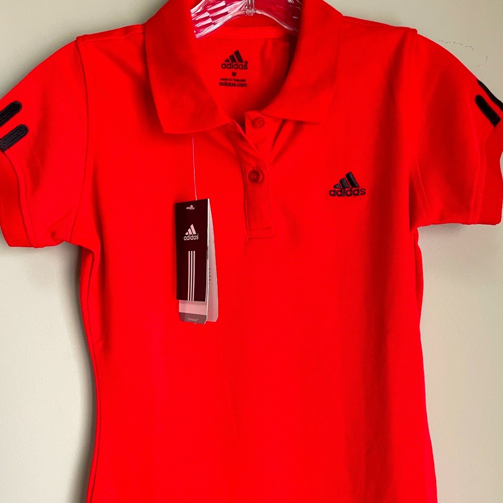 Brand new NWT Adidas short sleeve polo shirt Red